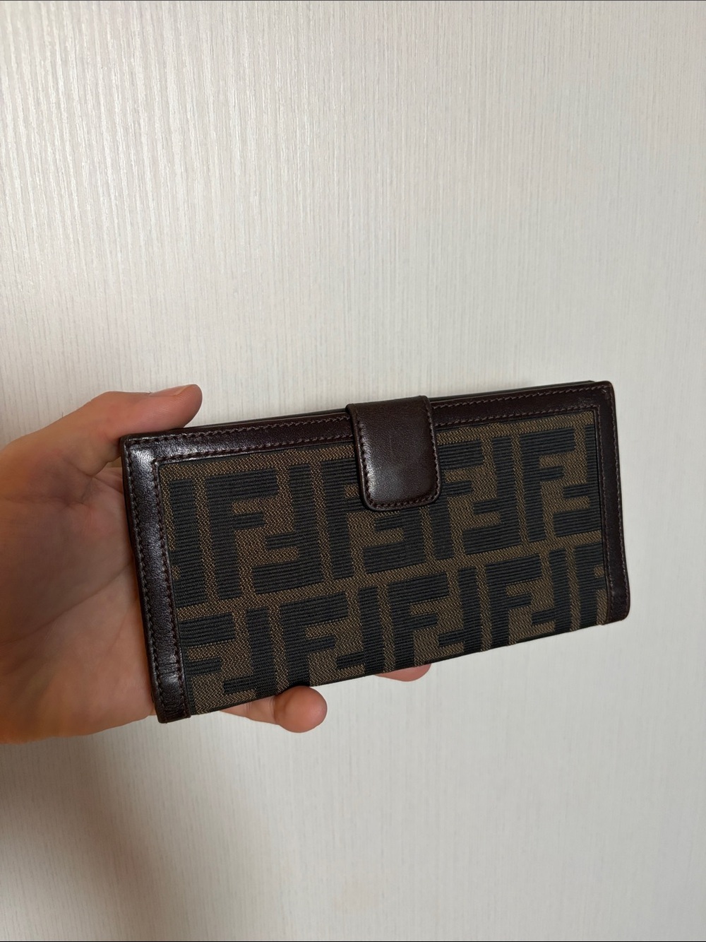 Authentic Vintage Fendi Dark Brown and Black Zucca Wallet